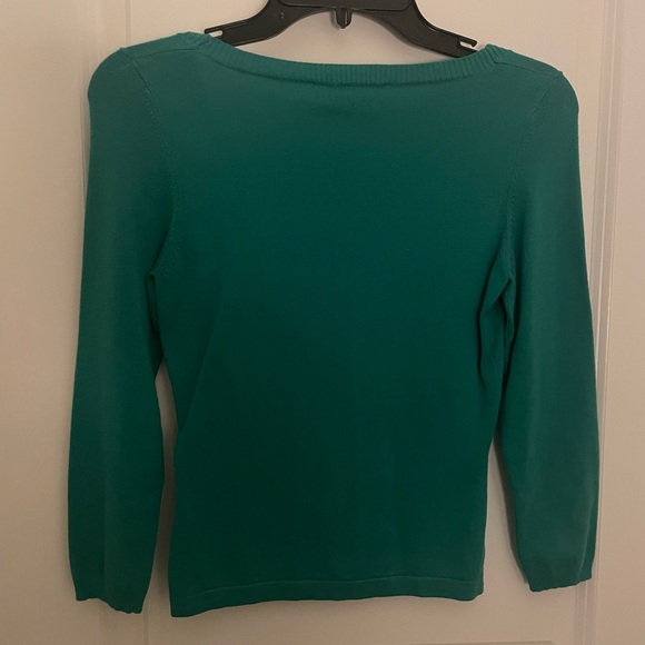 Etcetera Women's Vibrant Teal Scoop Neck Sweater - Picture 3 of 3